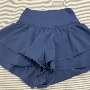 Aerie Navy Flowy Skorts